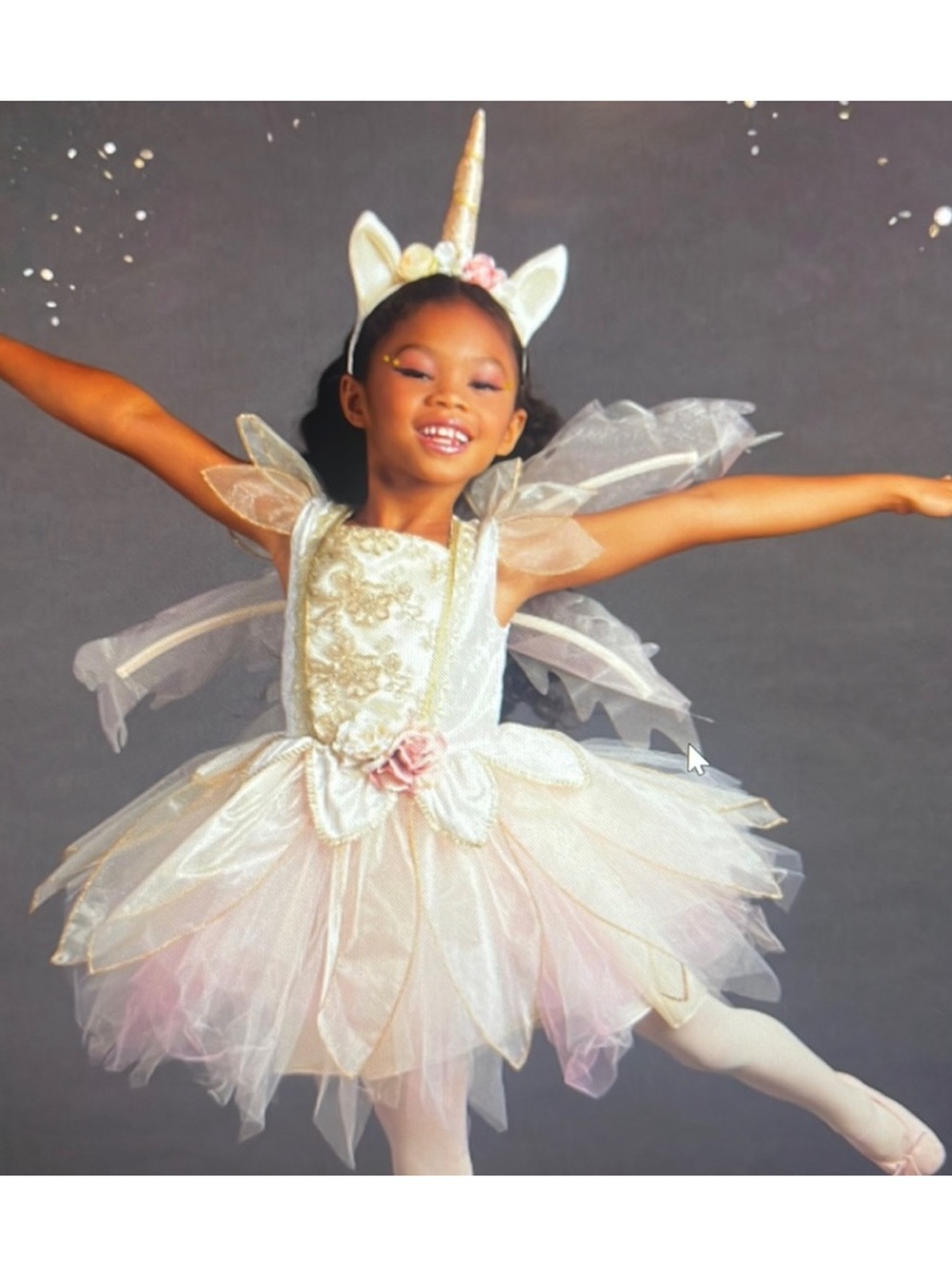Fairy Dust Woodland Unicorn Fairy Costume Dress Set with Headband 3T GUC